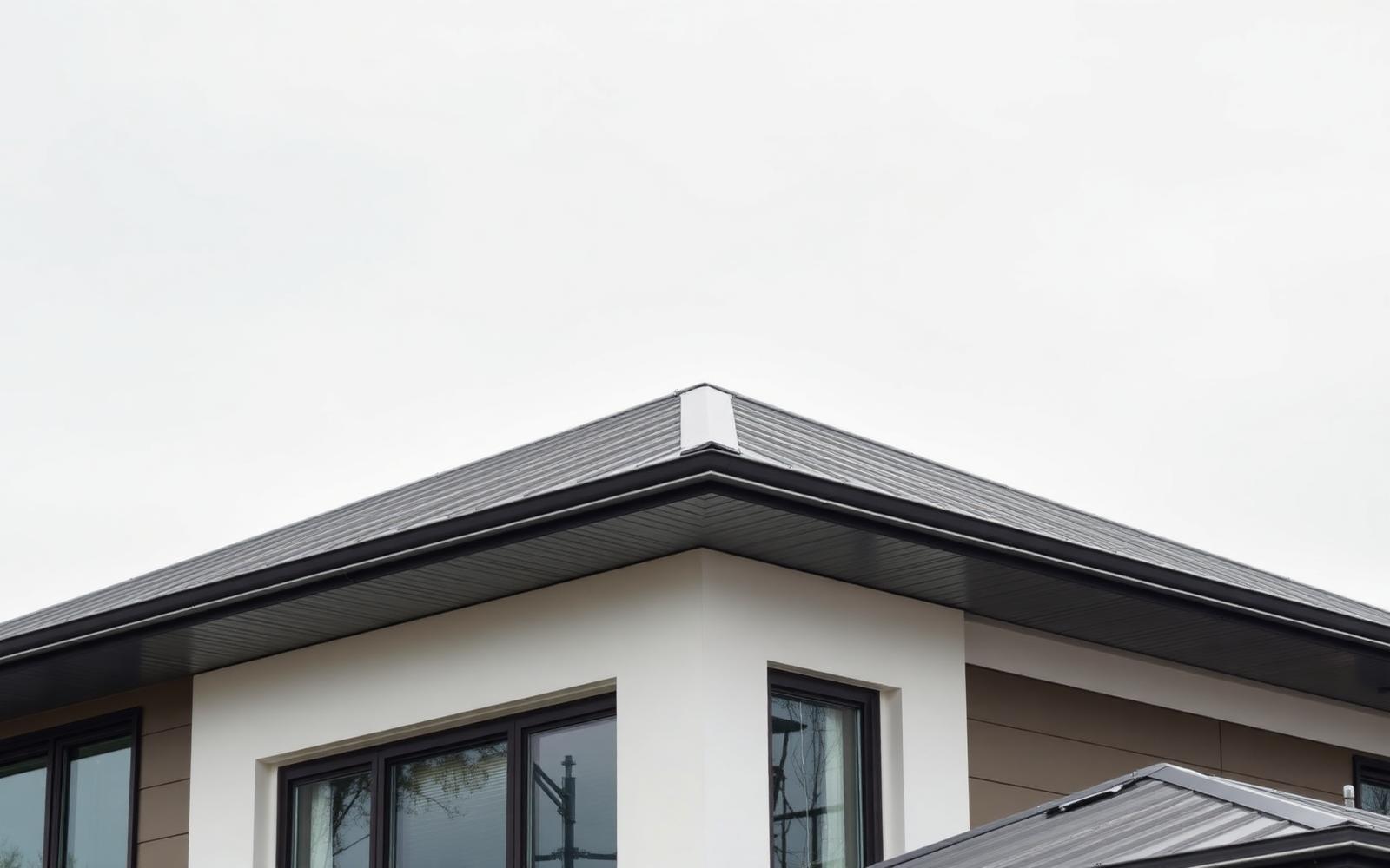 Toiture métallique à joint debout sur une maison contemporaine